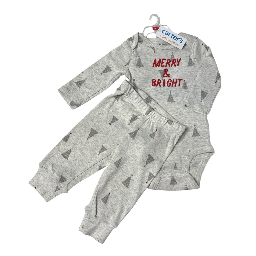 Carter's Just One You Size 6 Months Merry & Bright Christmas Bodysuit Pant Set